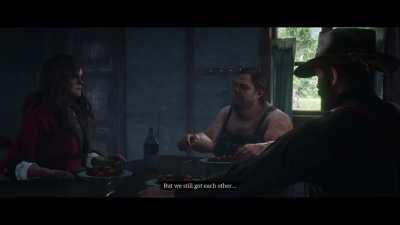 Look at Arthur's eyes he knows something's up 👀