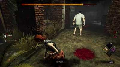 Myers walking backwards is terrifying and hilarious