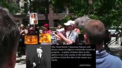 Guy got applauded for quoting Hitler in an Anti-Fascist protest