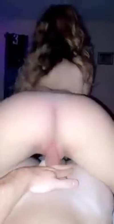 Petite Reverse Cowgirl Riding Tight Pussy Porn GIF