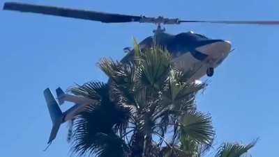 Closer view of chopper crash