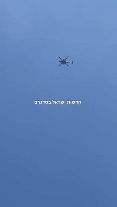 Apache fires a Hellfire missile at terrorists in Jenin this morning after troops on ground were ambushed with IDE and heavy machine gun & small arms fire