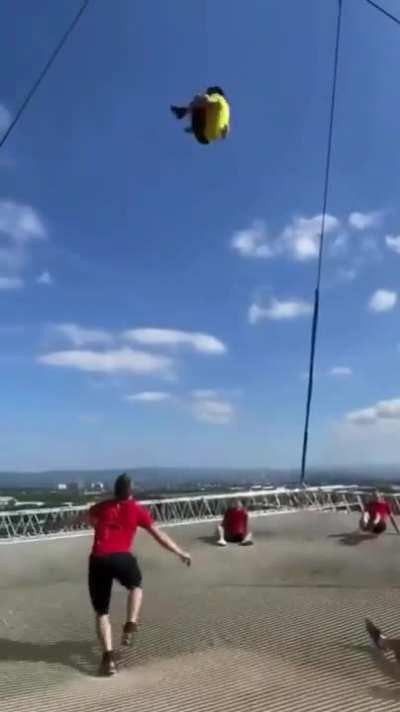 They put a trampoline in the sky