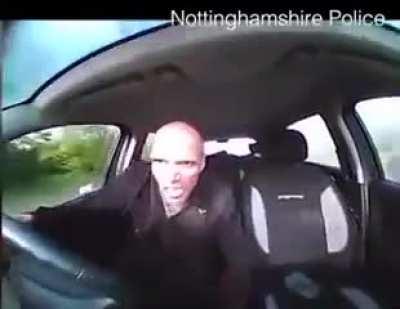 At least he put a seat belt on