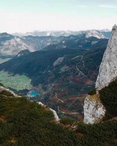 Austria has installed a 45-meter ladder suspended over a 700-meter drop. Here's a man climbing it.