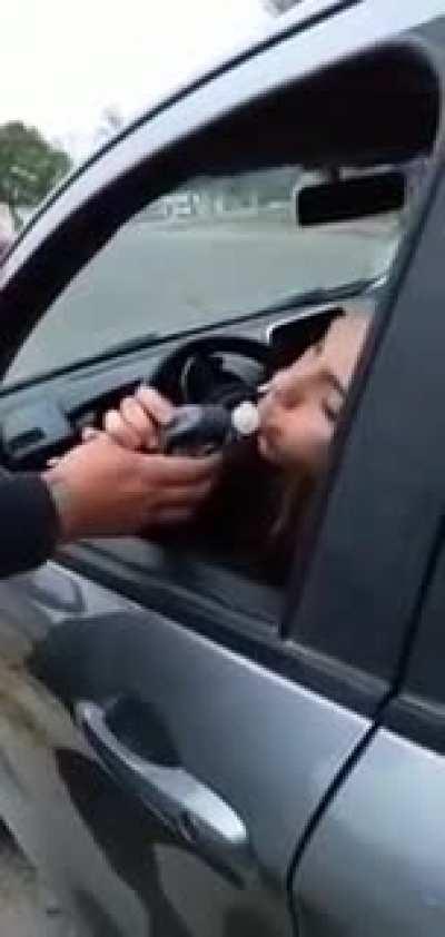 Trying to pass a drinking test....