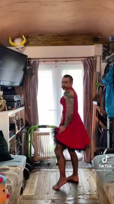 Chad absolutely rocking a dress