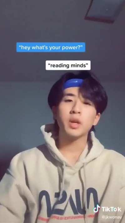 Caption was: you’re sent to a high school where everyone has superpowers