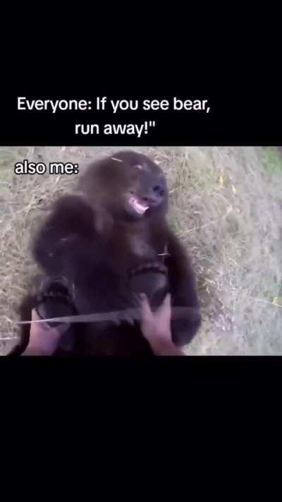 I can't tell who's more high the man or the bear