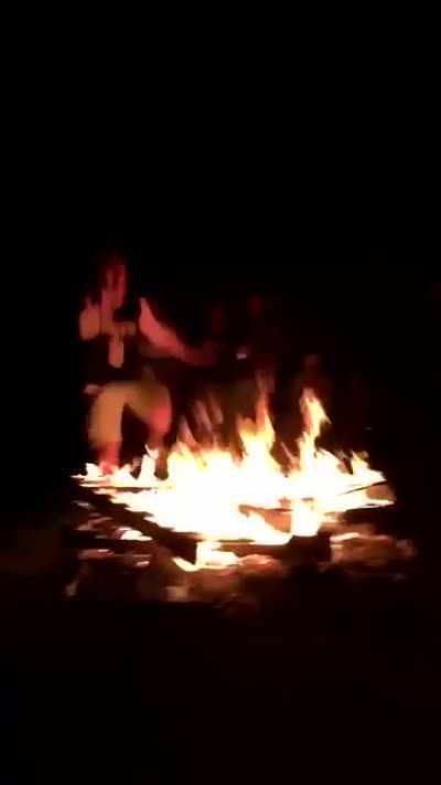 Jumping over a fire