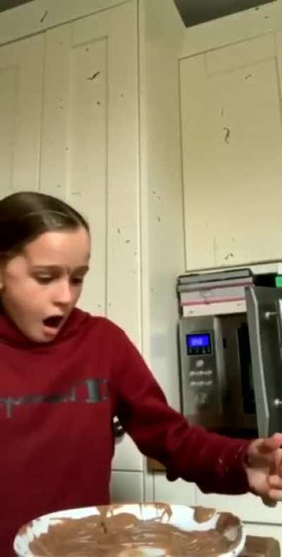 Not concentrating while making a chocolate bowl.