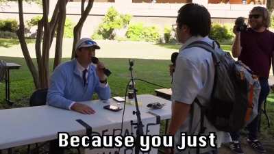 Student gets upset at Charlie Kirk impersonator