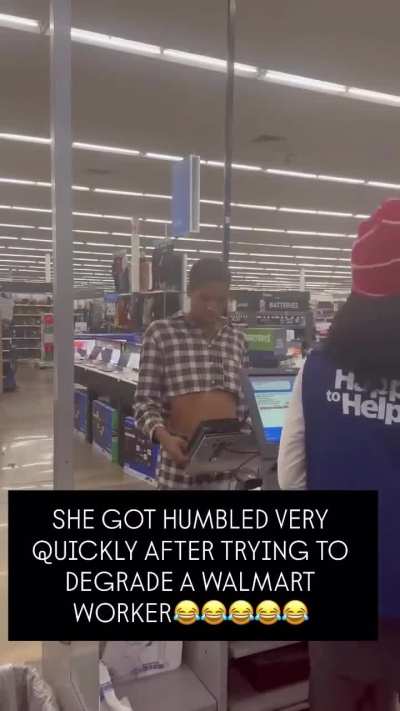 A woman tries to degrade a Walmart employee, but karma catches up to her when her card gets declined