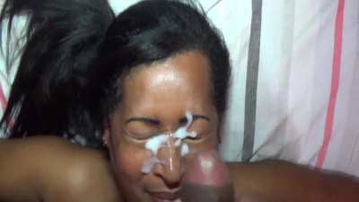 Clog her face with cum