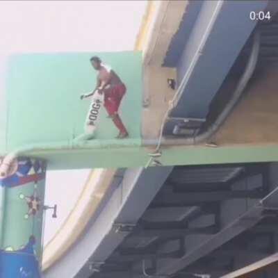 WCGW Dropping in from a building