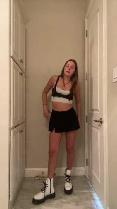 atrocious outfit but her tits look great