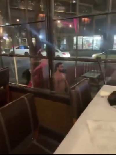 Never a good idea to punch a glass window