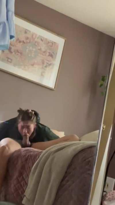 Heard noise coming from her room