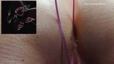 This one isn't going to drop until the new year. I thought I'd share it before then because I briefly demonstrate and talk about how I use a belly rub to help Violet Bee hold her enema water. It also has the best view of the new gag yet. Audio is availabl