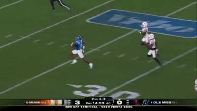 Ole Miss RB Kewan Lacy breaks free for a 73 yard TD run vs Miami in the Fiesta Bowl [CFP semifinal]