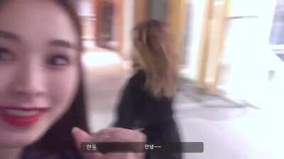 Handong making sure she wont miss her flight to Korea once restrictions are lifted