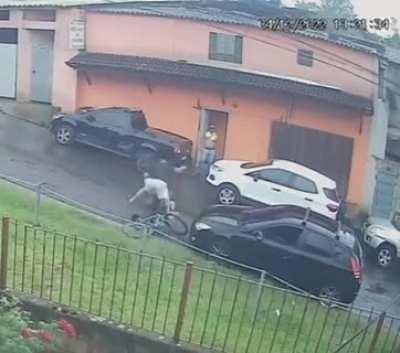 He claimed that the bycicle dude broke into his house