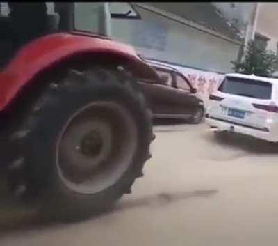 Lexus LX570 vs Tractor.