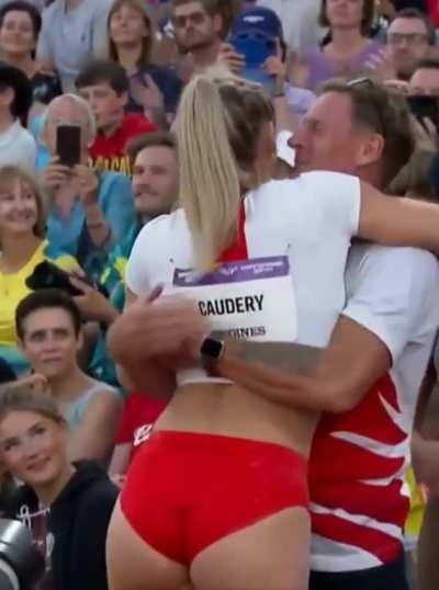 Molly Caudery celebrates with her family