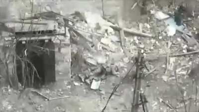 A russian is gunned down by small arms fire in the ruins of Chasiv Yar. Video by the 24th Mechanized Brigade