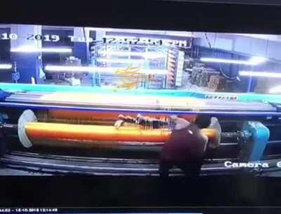 This textile mill worker should have been more careful
