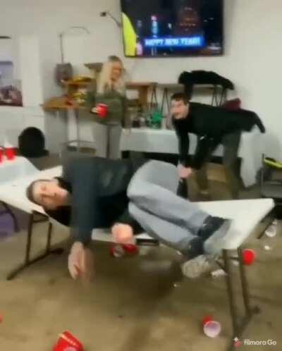 You can just hear and feel the dude hitting the floor