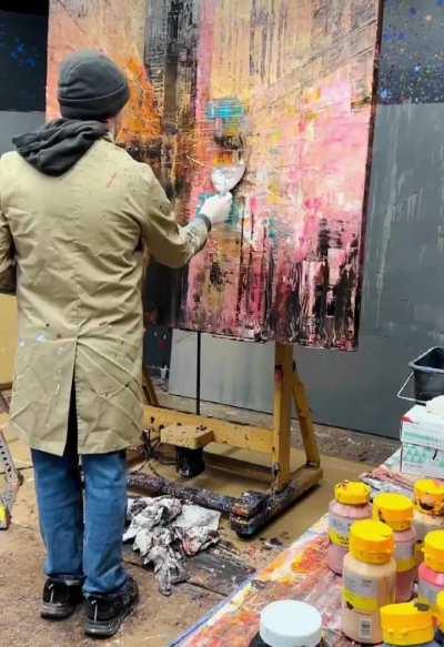 Artist Paul Kenton paints another masterpiece in his signature style