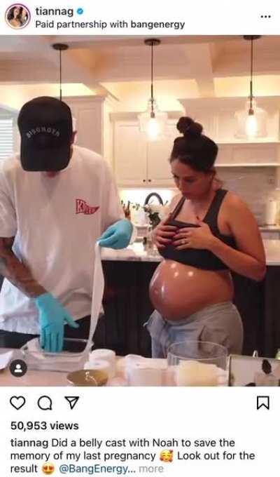 Just… why? Baby bump belly cast