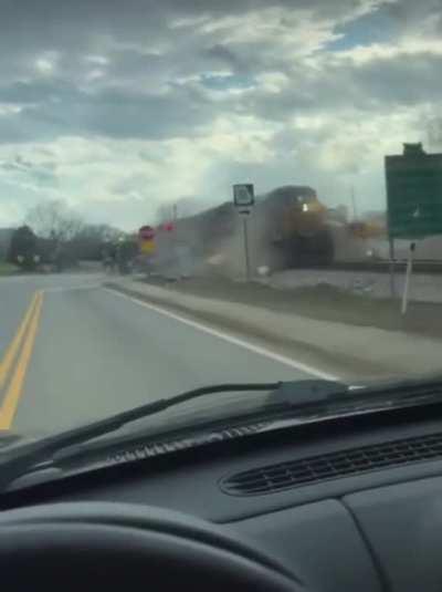 I don’t always stop at railroad crossings, but when I do, it’s with my excavator 😈