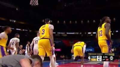 [Highlight] LeBron takes his 2nd charge of the game; hops up and sprints back to the other end of the court