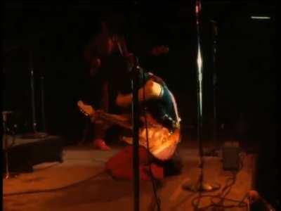 Jimi Hendrix performs 