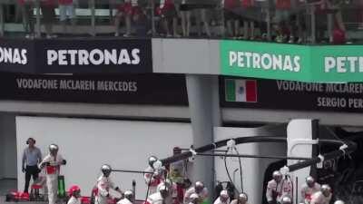 2013 Malaysian GP, Lewis forgets which team he's on