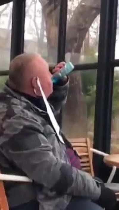 When trying to get healthier by drinking hand sanitizer?