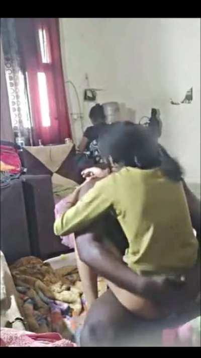 Indian girl rides bbc while cuck husband works in the back