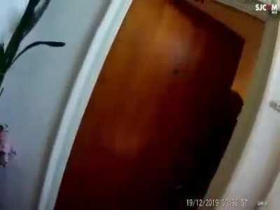 Cops knocking at this old man’s door.