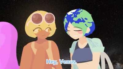 Life on Venus, starring Venus-chan and Earth-chan 🔥🌎 (by Creibis)