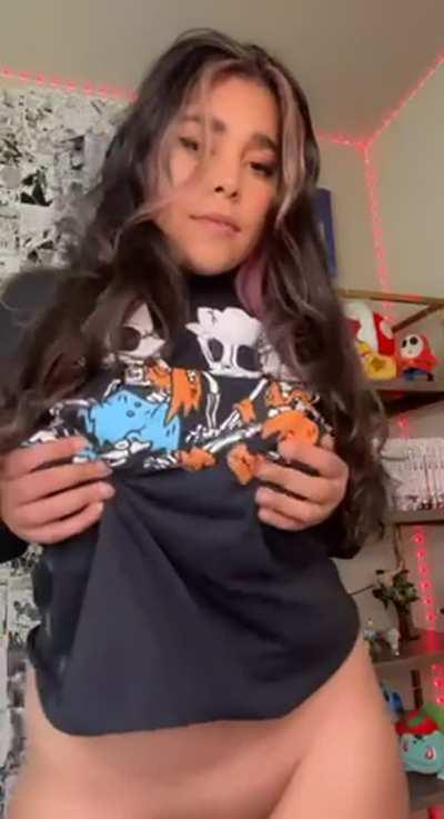 Suck on my sweet melons if you are hungry