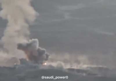 Filmed By the Yemeni army while Saudi air force bomb Houthi positions in Yemen, south of Marib