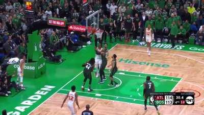 [Highlight] Game on the line, Ice Trae drives hard to the cup and throws up a ... wedgie?