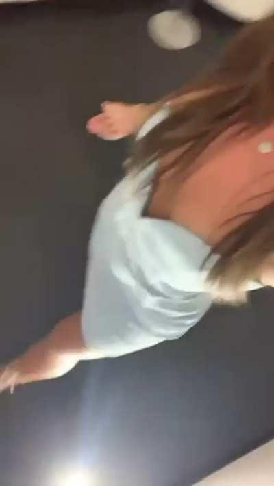 All dressed up for our date, and I’m wearing no panties 😈