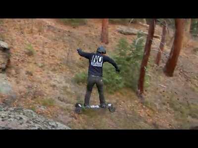 HMRB while I ride this mountainboarding line in the backcountry