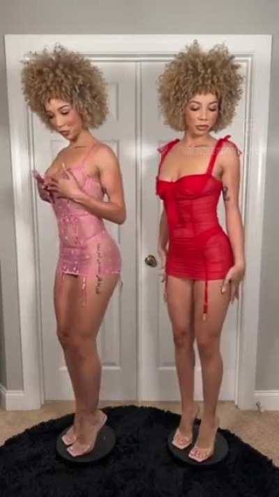 Showing off in lingerie