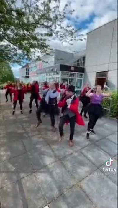 The local secondary school couldn’t have a prom due to covid so the dance and p.e faculty did this to say goodbye.