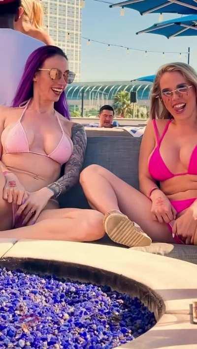 She was shaking after this she was so scared. Her first ever pussy flash. [GIF]