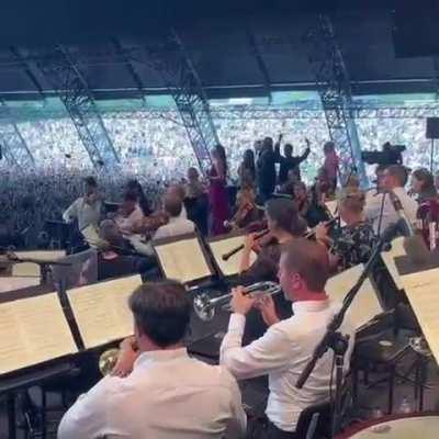 Festival crowd getting hyped by Beethoven's 9th symphony